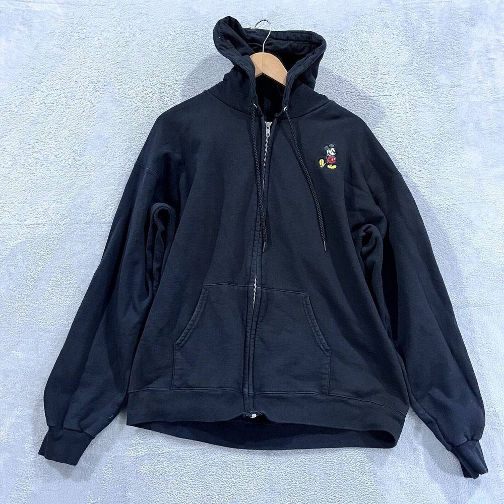 Disney Hoodie Full Zip‎ Mickey Mouse  Adult Medium Black